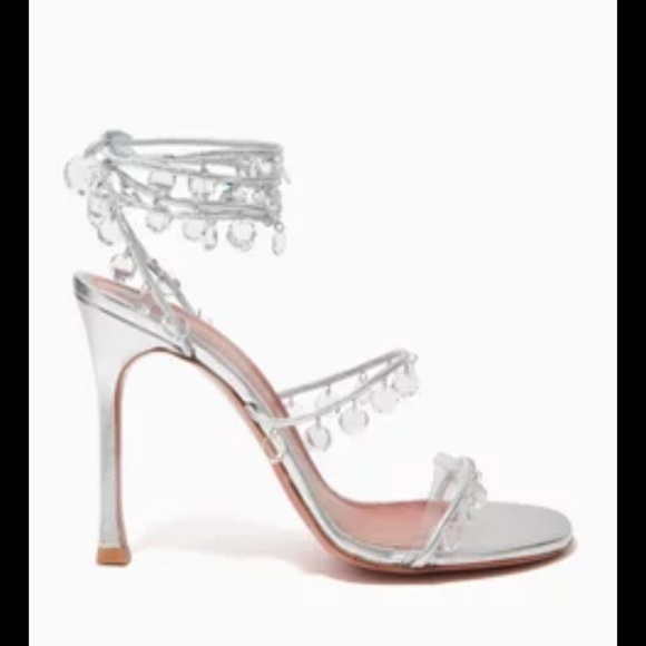 AMINA MUADDI
Tina Leather Embellished Ankle-Wrap Sandals designer luxury $1800 - Picture 2 of 13